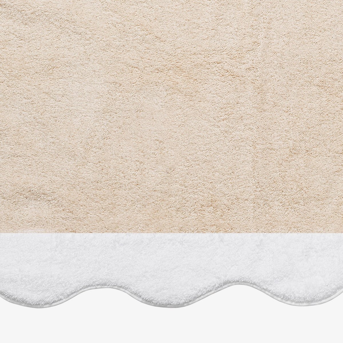 Beach Towel - Neptune Pool Towel 36 x 70 Sand and White by Matouk Schumacher - Swatch