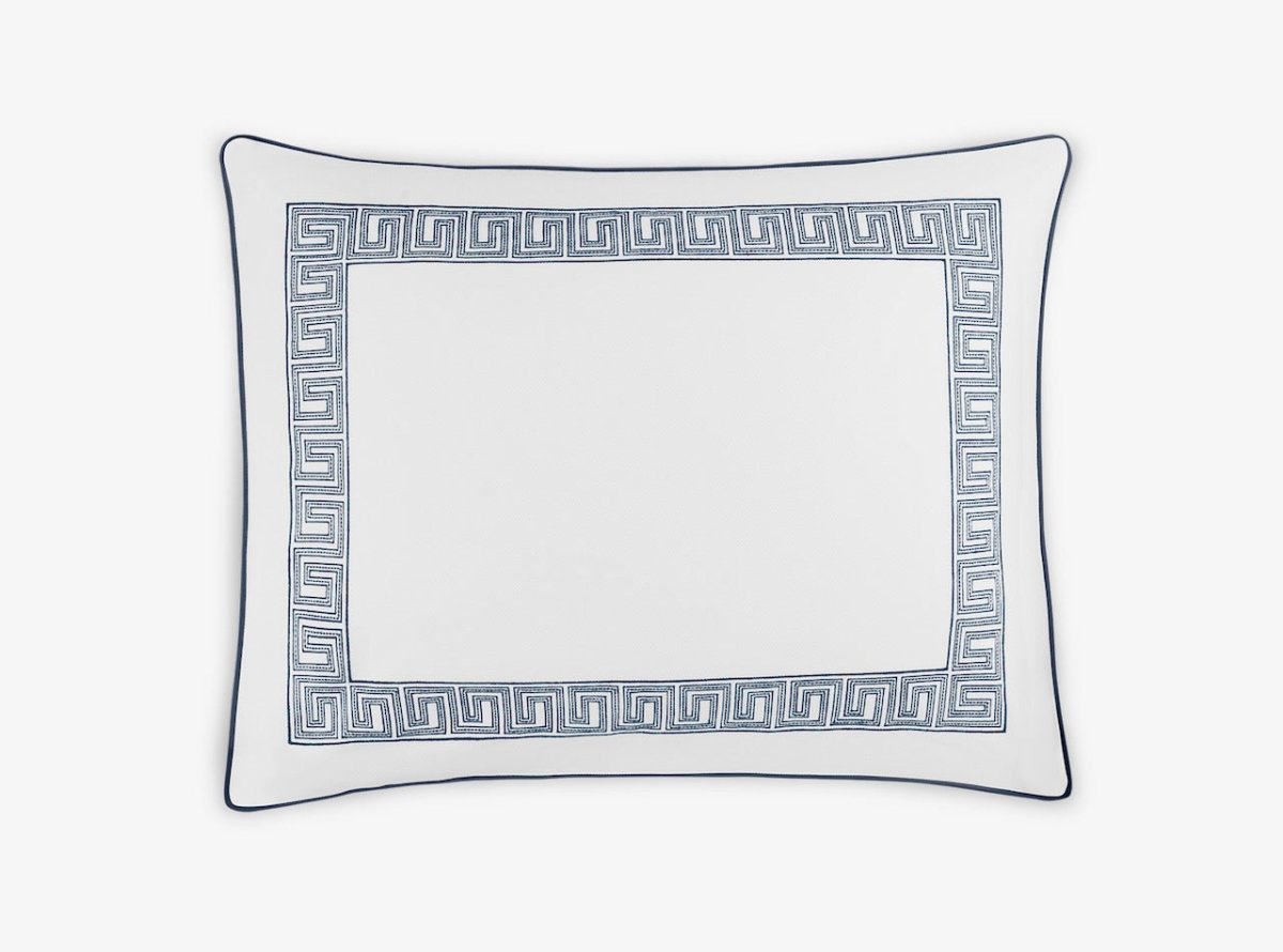 Matouk Ophelia Pique Standard Sham 21 x 27 - Fig Linens and Home - Indigo