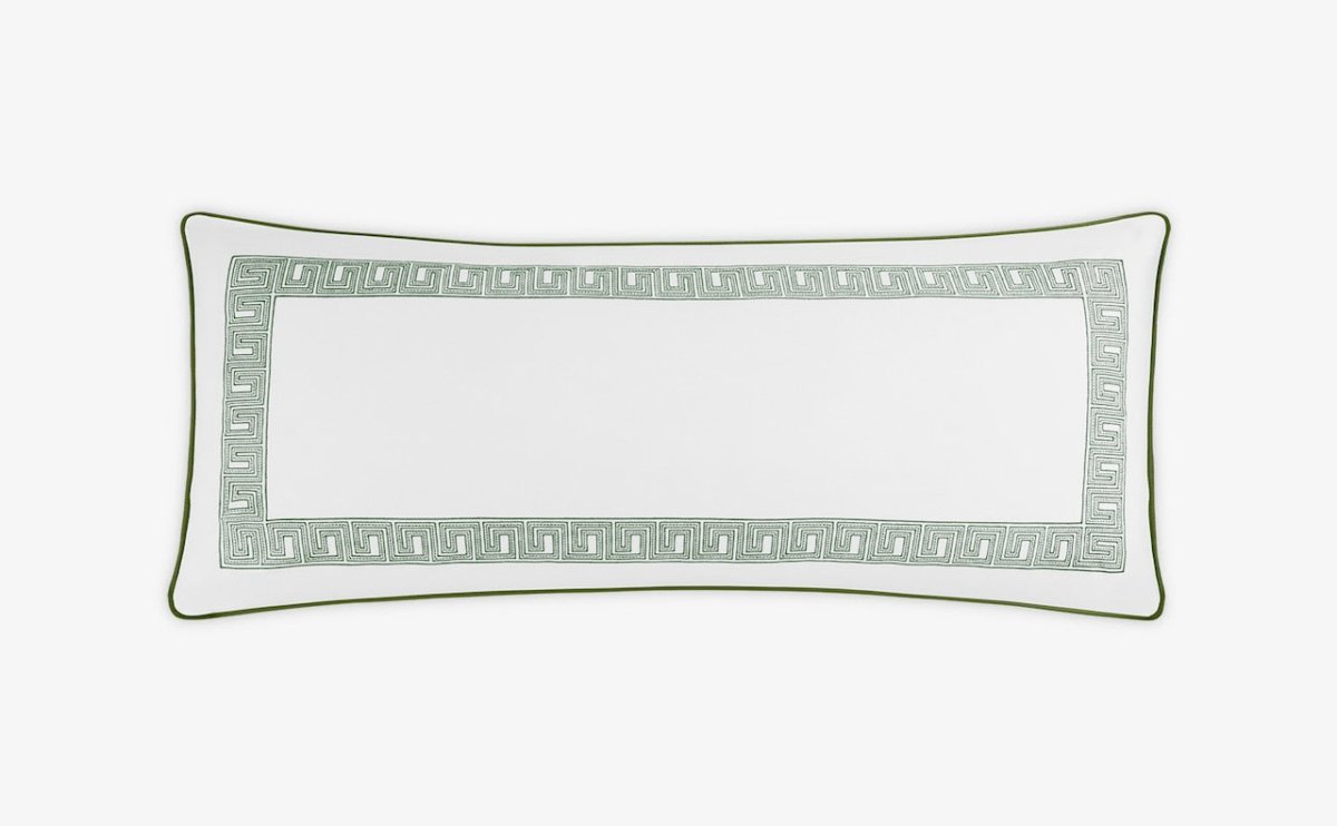 Matouk Ophelia Pique Lumbar Pillow Cover 16 x 36 - Fig Linens and Home - Clover