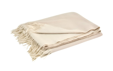 100% Cashmere Throw - Matouk Paley Bone and Parchment Blanket at Fig Linens and Home