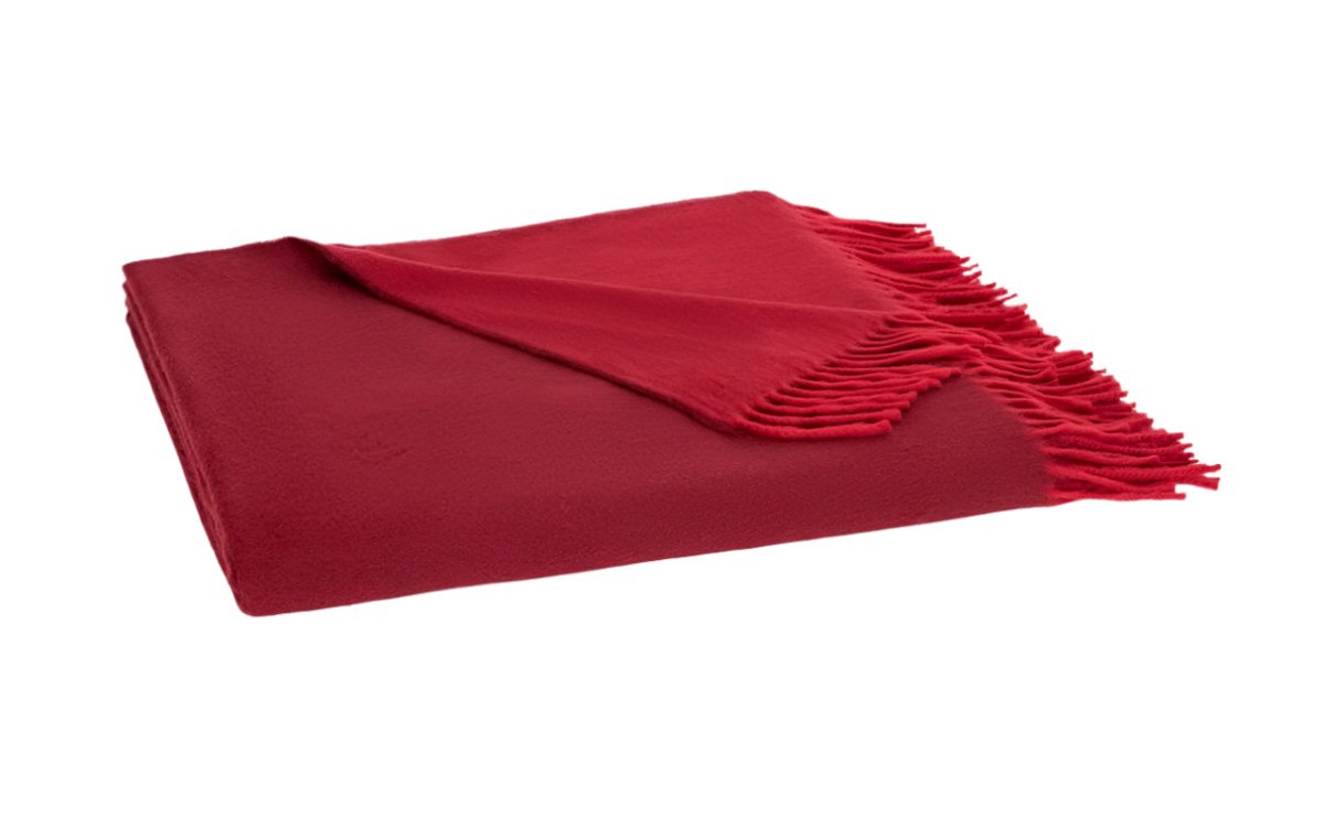 Cashmere Paley Throw 60 x 72 Crimson/Scarlet - Matouk at Fig Linens and Home