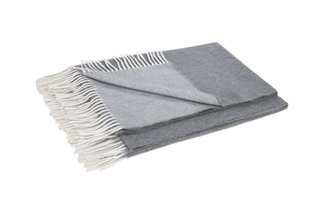 100% Cashmere Throw - Matouk Paley Heather and Charcoal Blanket at Fig Linens and Home