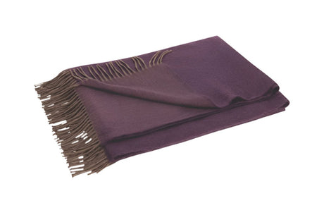 100% Cashmere Throw - Matouk Paley Mulberry and Oak Blanket at Fig Linens and Home
