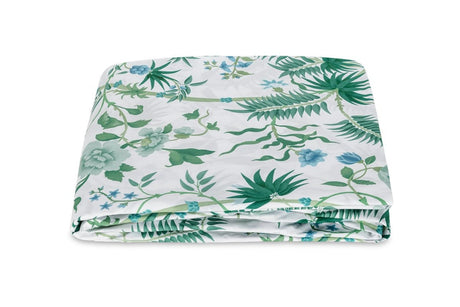 Matouk Schumacher Palmyra Queen Fitted 17" pocket Emerald at Fig Linens and Home