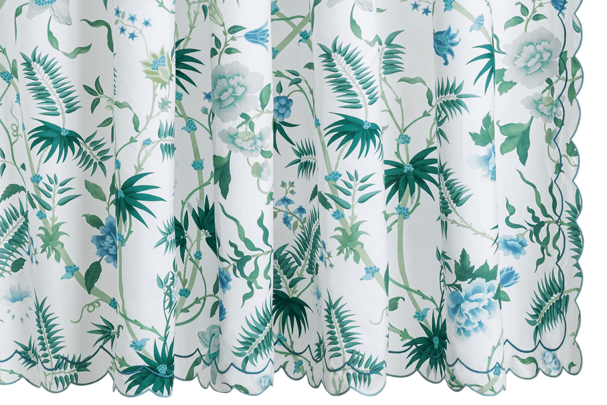 Palmyra Shower Curtain in Emerald by Matouk Schumacher at Fig Linens and Home