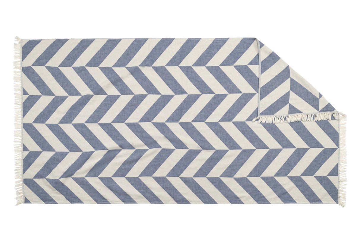 Paros Marine Fouta Beach Towel by Matouk Beach Towel 40" x 70" - FINAL SALE Marine at FIG LINENS AND HOME 2