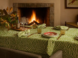 Regine Grass Green Tablecloths | Matouk Schumacher at Fig Linens and Home - Lifestyle 1