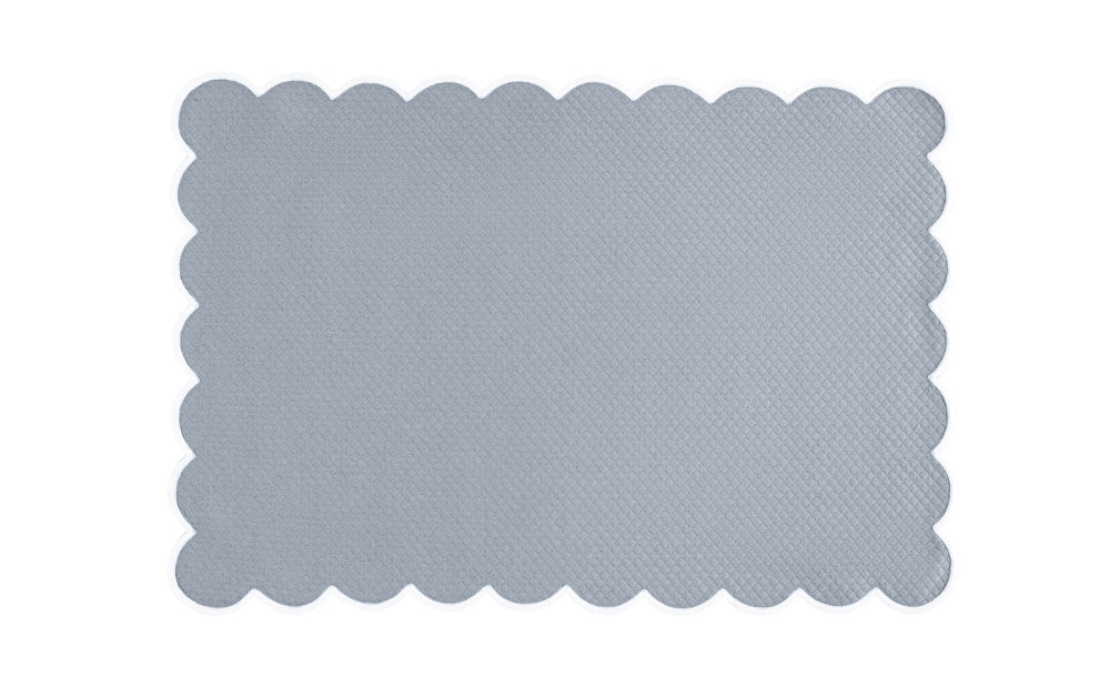 Matouk Savannah Gardens Oblong Rectangle Placemats Hazy Blue at Fig Linens and Home