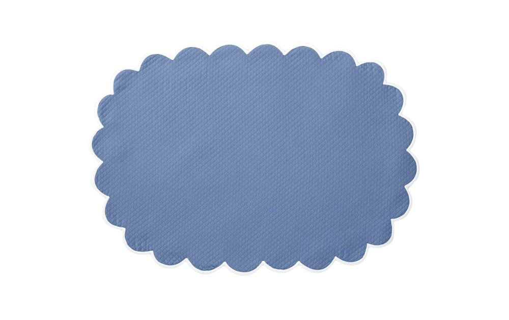 Matouk Savannah Gardens Oval Placemats Azure Blue at Fig Linens and Home