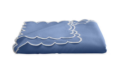 Savannah Gardens Oblong Azure Blue Tablecloth | Matouk Washable Table Cloths at Fig Linens and Home