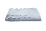 Light Blue Tablecloth | Round Matouk Table Cloth - Savannah Gardens easy-care matelasse