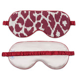 Valentina Linen Sleep Mask by Matouk Schumacher - Crimson Leopard