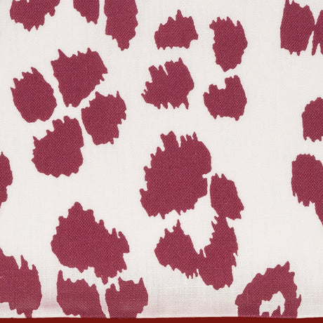 Matouk Valentina Linen Sleep Mask Iconic Leopard Crimson at Fig Linens and Home