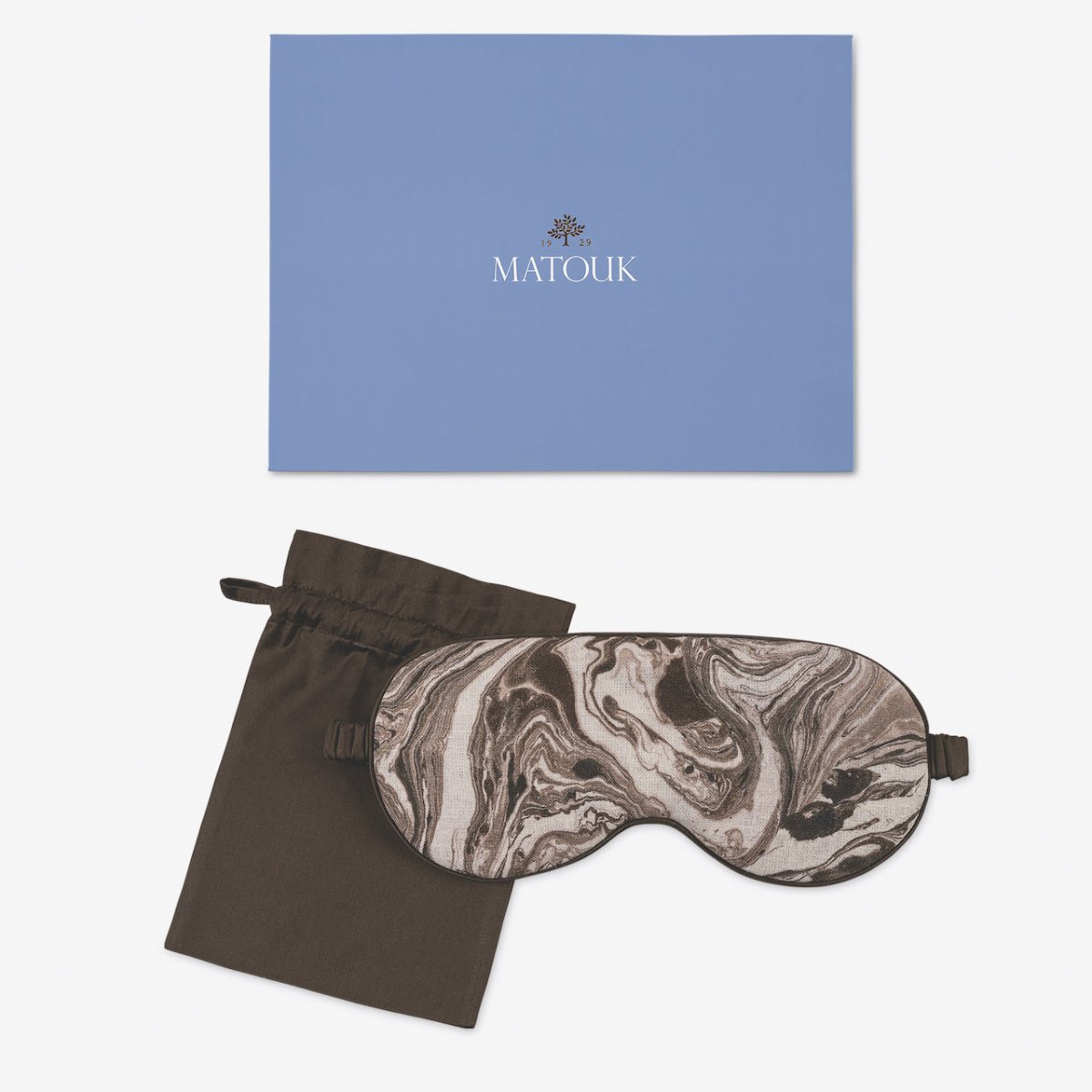 Matouk Valentina Sleep Mask shown with Box - Balthazar Topaz
