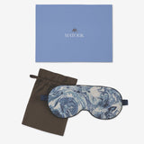 Matouk Valentina Sleep Mask shown with Box - Balthazar Azure Blue