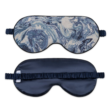 Valentina Linen Sleep Mask by Matouk Schumacher - Balthazar Azure Blue