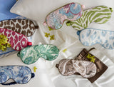 Valentina Linen Sleep Mask by Matouk Schumacher Sky Blue One Size Sleep Mask (O/S) at FIG LINENS AND HOME 1