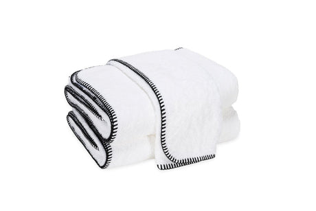 Matouk Whipstitch Black Bath Towels | Fig Linens and Home