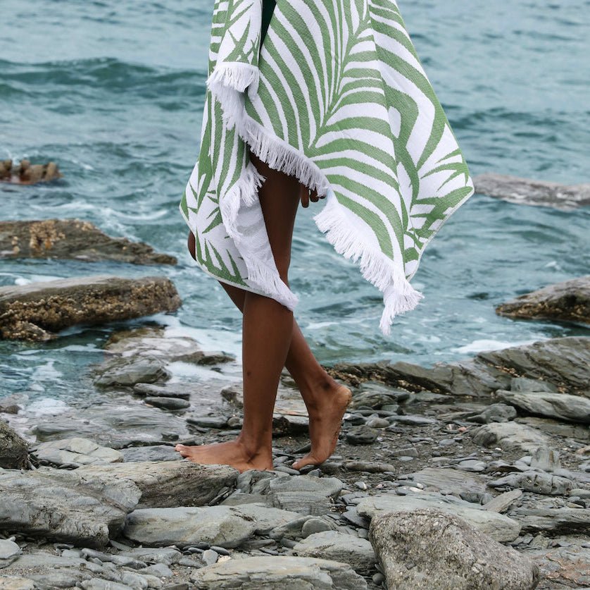 Matouk Beach Towels - Zebra Palm Towel at Fig Linens and Home Lifestyle 1