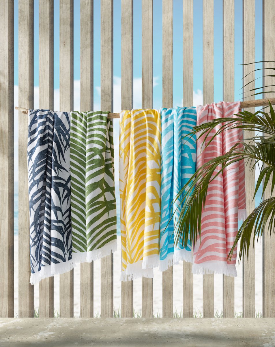 Matouk Beach Towels - Zebra Palm Towel at Fig Linens and Home Lifestyle 3