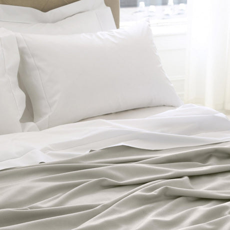 Matouk Blanket - Dream Modal Silver Blanket at Fig Linens and Home