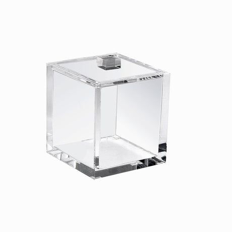 Ice Clear Lucite Bath Accessories by Mike + Ally Container with Lid (4 in W X 5.25 in H) at FIG LINENS AND HOME 5