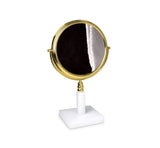 Ice White Lucite Bath Accessories by Mike + Ally 3X Magnifying Mirror w. Gold 5"W x 5"L x 13.5"H at FIG LINENS AND HOME 15