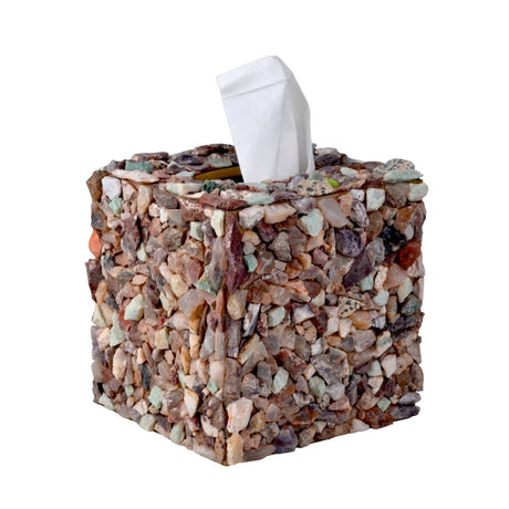 Boutique Tissue Cover - Mojave Natural Stone Bath Accessories by Mike + Ally at Fig Linens and Home