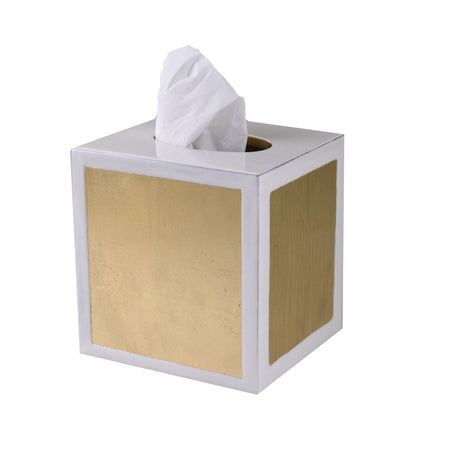 Boutique Tissue Box Cover - Savoy Gold Leaf Bath Accessories by Mike + Ally at Fig Linens and Home