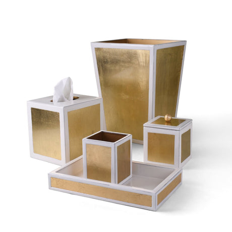 Savoy Gold Leaf Bath Accessories by Mike + Ally at Fig Linens and Home