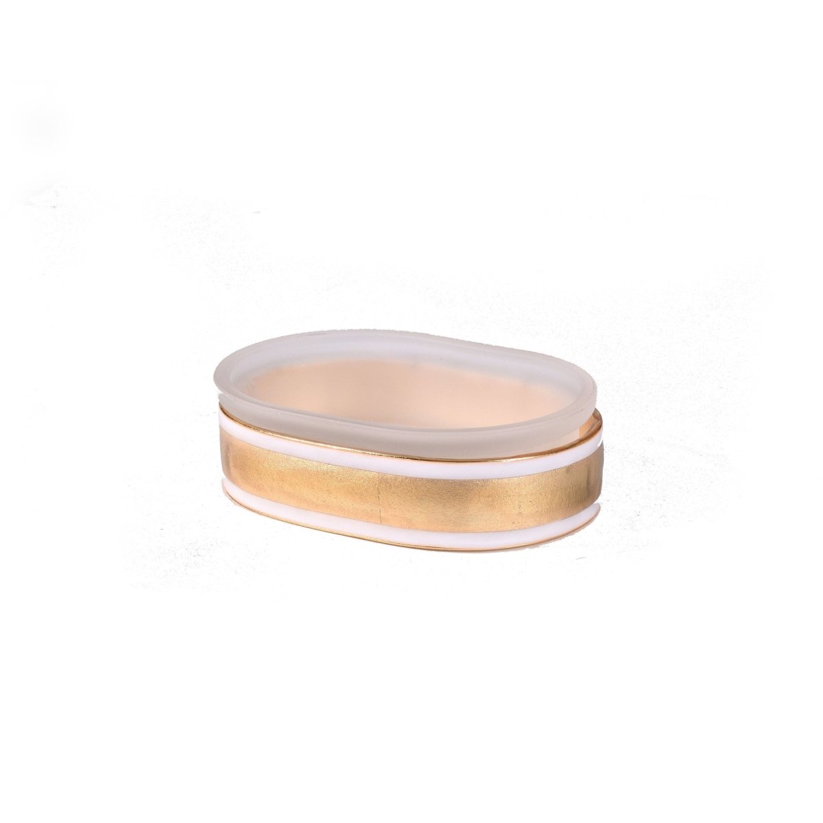 Oval Soap Dish - Savoy Gold Leaf Bath Accessories by Mike + Ally at Fig Linens and Home