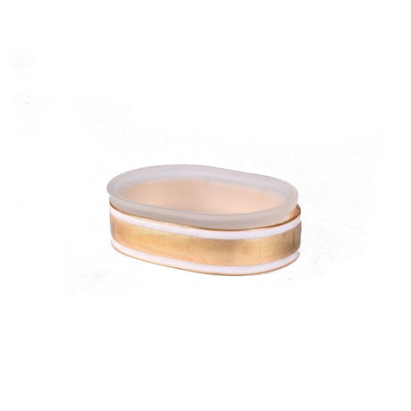 Oval Soap Dish - Savoy Gold Leaf Bath Accessories by Mike + Ally at Fig Linens and Home