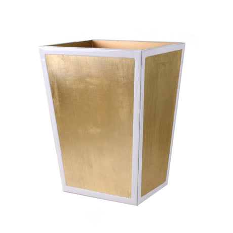 Wastebasket - Savoy Gold Leaf Bath Accessories by Mike + Ally at Fig Linens and Home