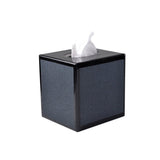 Tissue Cover in Black - Shagreen Luxury Bath Accessories by Mike + Ally at Fig Linens and Home