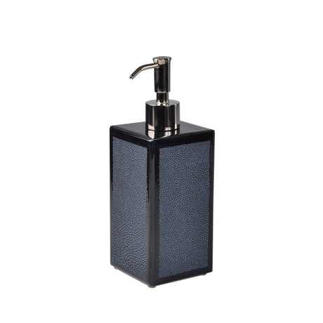 Lotion or Soap Dispenser in Black - Shagreen Bath Accessories by Mike + Ally at Fig Linens and Home