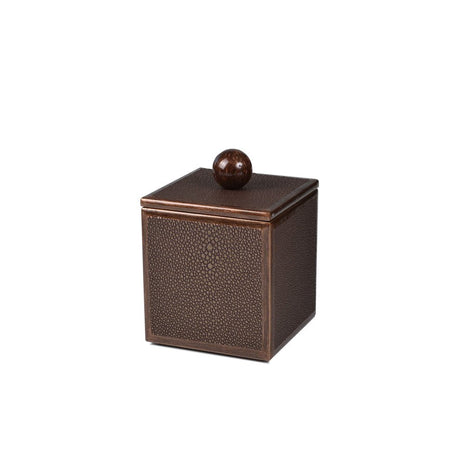 Tall Square Container in Bronze - Shagreen Bath Accessories by Mike + Ally at Fig Linens and Home