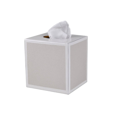Tissue Cover in Pearl - Shagreen Luxury Bath Accessories by Mike + Ally at Fig Linens and Home