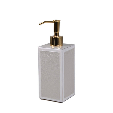 Lotion or Soap Dispenser in Pearl - Shagreen Bath Accessories by Mike + Ally at Fig Linens and Home