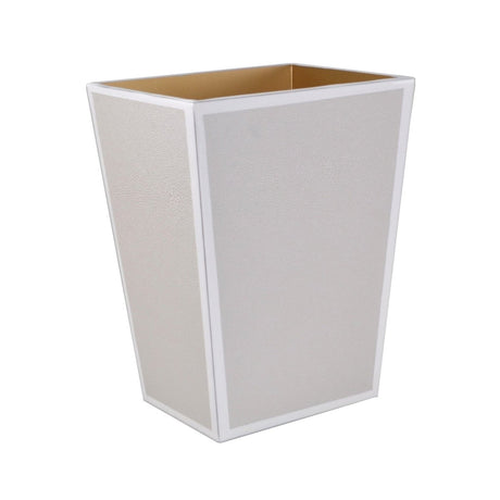Wastebasket in Pearl - Shagreen Luxury Bath Accessories by Mike + Ally at Fig Linens and Home