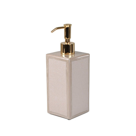 Lotion or Soap Dispenser in Putty - Shagreen Bath Accessories by Mike + Ally at Fig Linens and Home