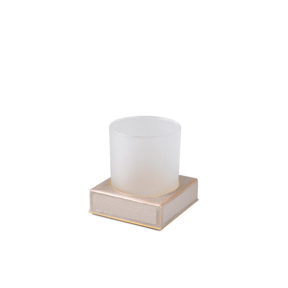 Tumbler in Putty - Shagreen Luxury Bath Accessories by Mike + Ally at Fig Linens and Home