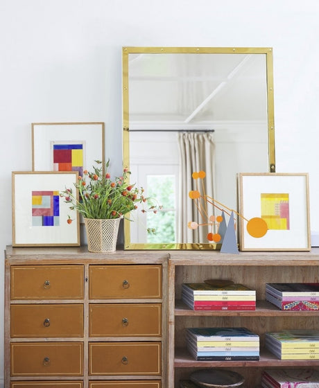 Tall Burnished Brass Wall Mirror by Suzanne Kasler at Fig Linens and Home - Mirror Home Lifestyle