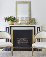 Lamont Antiqued Mirror With Gold Detail by Suzanne Kasler 30.5" W x 48.5" H x 1"D Antiqued Mirror / Gold Detail / Mirror at FIG LINENS AND HOME 2