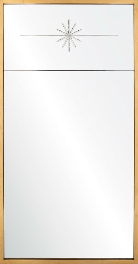 Nantes Burnished Gold Leaf Wall Mirror by Suzanne Kasler 24" W x 46" H x 1 3/16"D Burnished Gold Leaf / Mirror at FIG LINENS AND HOME 1