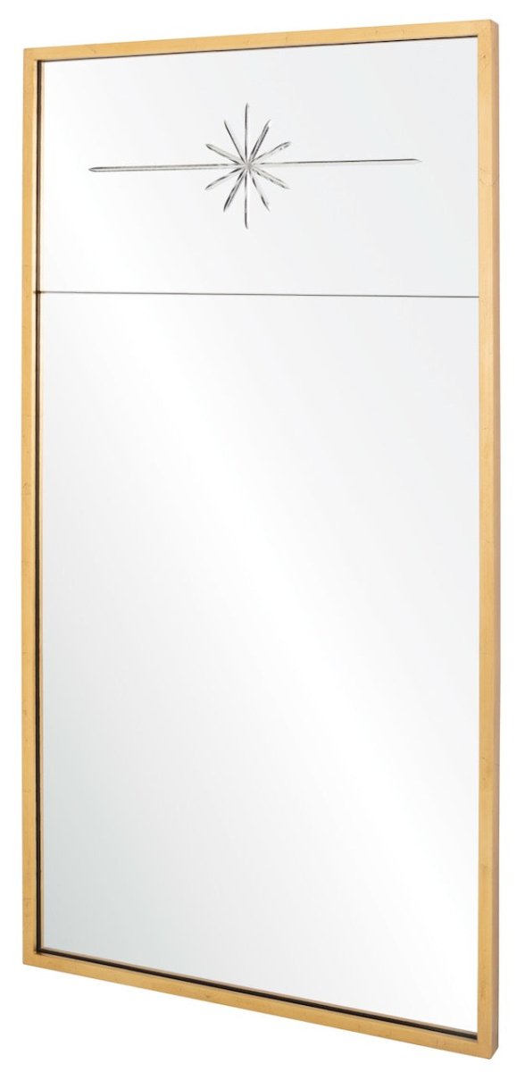 Nantes Burnished Gold Leaf Wall Mirror by Suzanne Kasler 24" W x 46" H x 1 3/16"D Burnished Gold Leaf / Mirror at FIG LINENS AND HOME 3