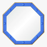 Octavia Blue & Brass Mirror by Bunny Williams at Fig Linens and Home - Front View