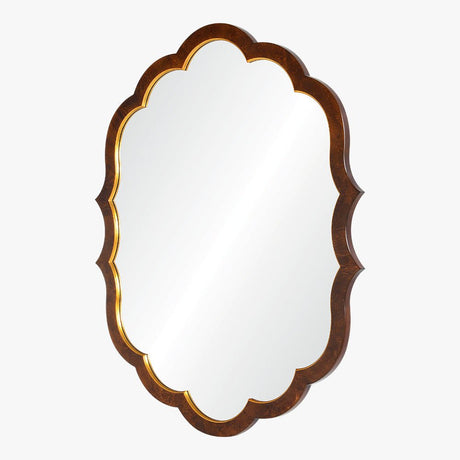 Ogee Walnut Burl Wood & Distressed Gold Leaf Mirror by Bunny Williams - View 2