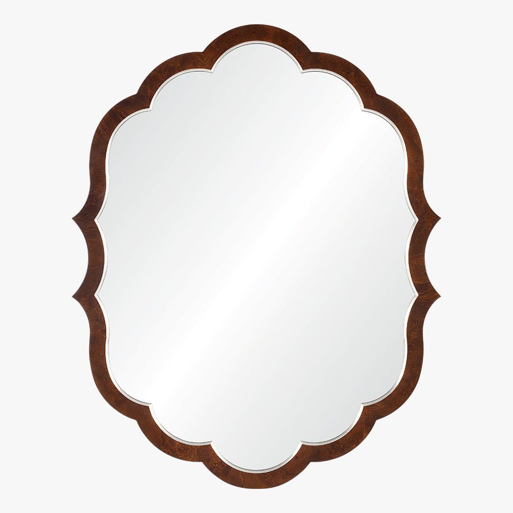 Bunny Williams Wall Mirror - Ogee Burl and Silver Leaf at Fig Linens and Home 1