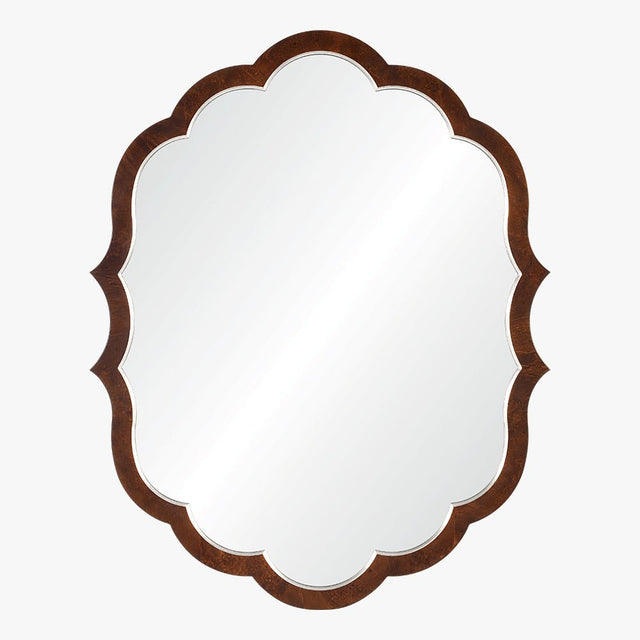 Bunny Williams Wall Mirror - Ogee Burl and Silver Leaf at Fig Linens and Home 1