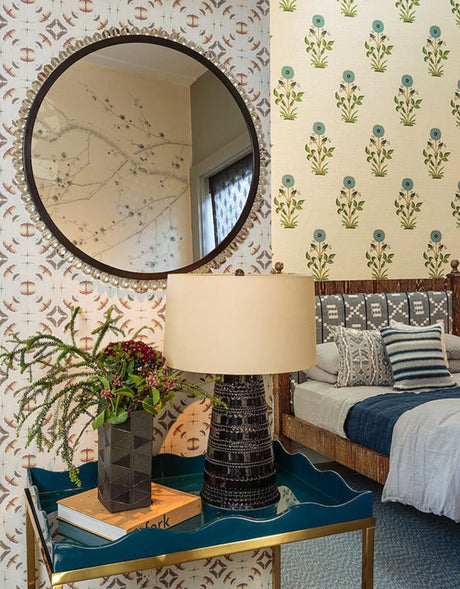 Perle Round Wall Mirror by Jamie Drake at Fig Linens and Home Lifestyle